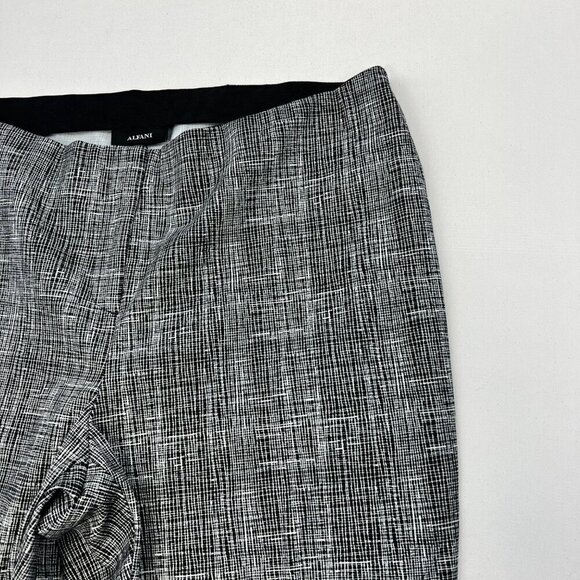 Alfani Womens Black/White Print Mid Rise Straight Dress Pants Sz 14 Stretch - Picture 3 of 9